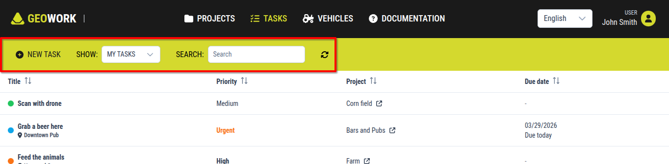 Tools section