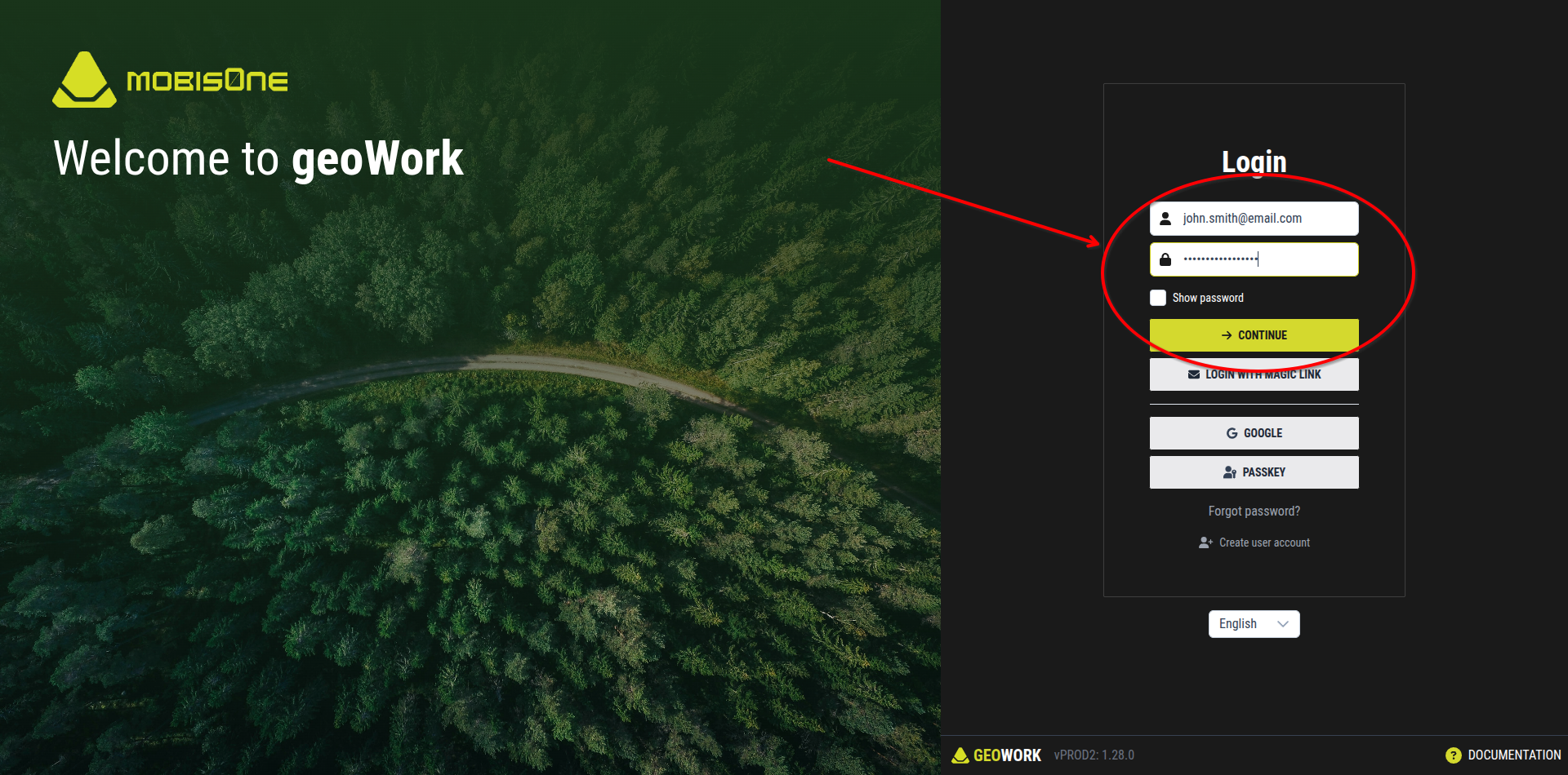 Log-in example