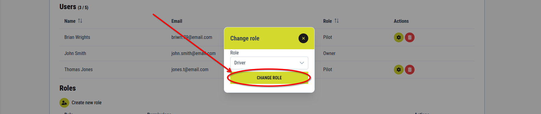 Confirm role switch