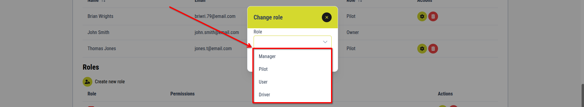 Selectiing role