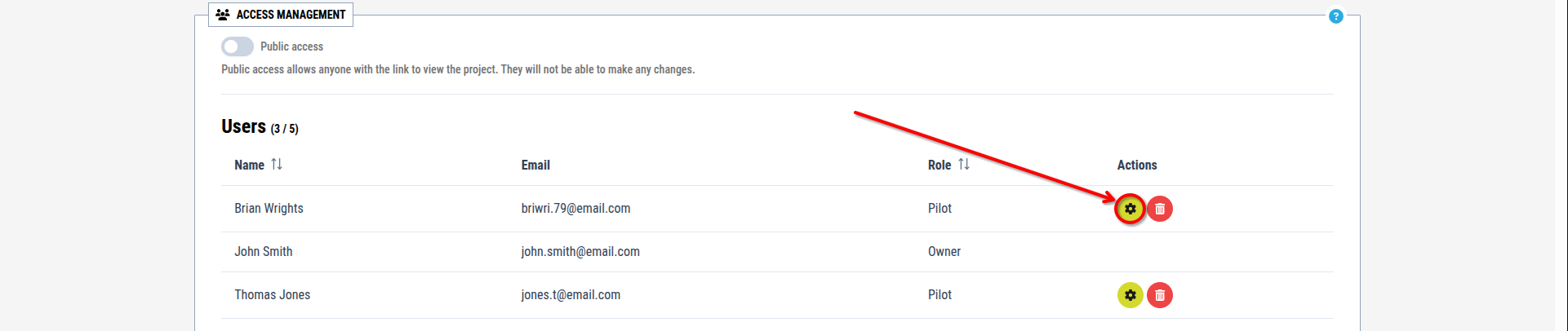 Settings button roles