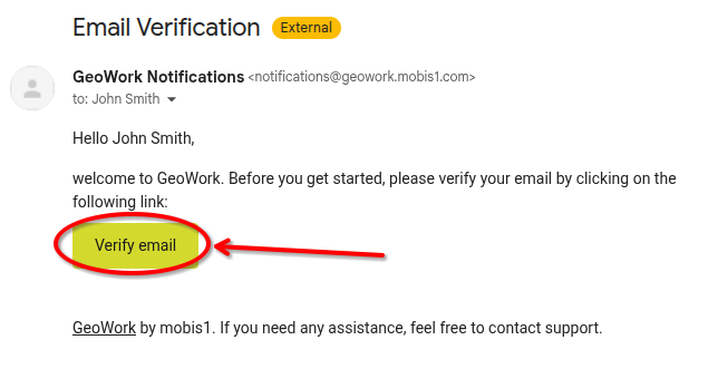Verify email